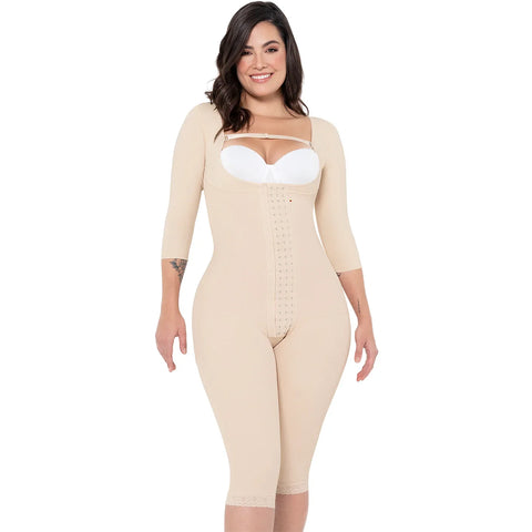 Stage 2 Post Surgery Postpartum w/ Sleeves Knee Length Fajas Colombianas MARIAE FPC7350