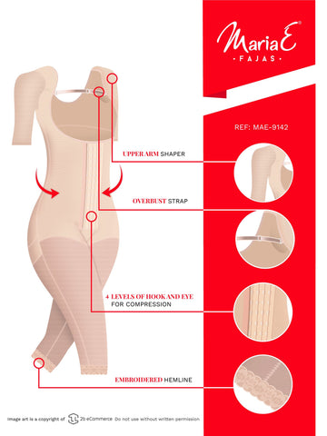 Post Surgery Capri Shapewear With Sleeves Colombian Fajas MariaE 9142