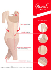 Post Surgery Capri Shapewear With Sleeves Colombian Fajas MariaE 9142